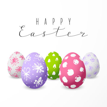 Easter card with color decorated eggs