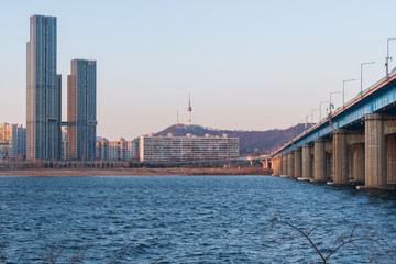 Seoul City at Dongjak Bridge,Seoul South Korea