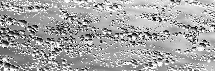 Blurry drops flying 3d rendering