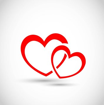 Two Hearts Vector Icon