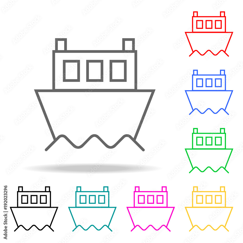 Poster ship colored icons. element of logistic multi colored icon for mobile concept and web apps. thin lin