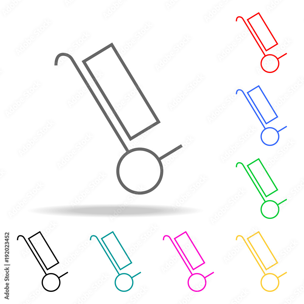 Poster hand truck colored icons. element of logistic multi colored icon for mobile concept and web apps. th