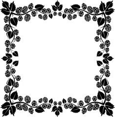 frame with hop cones