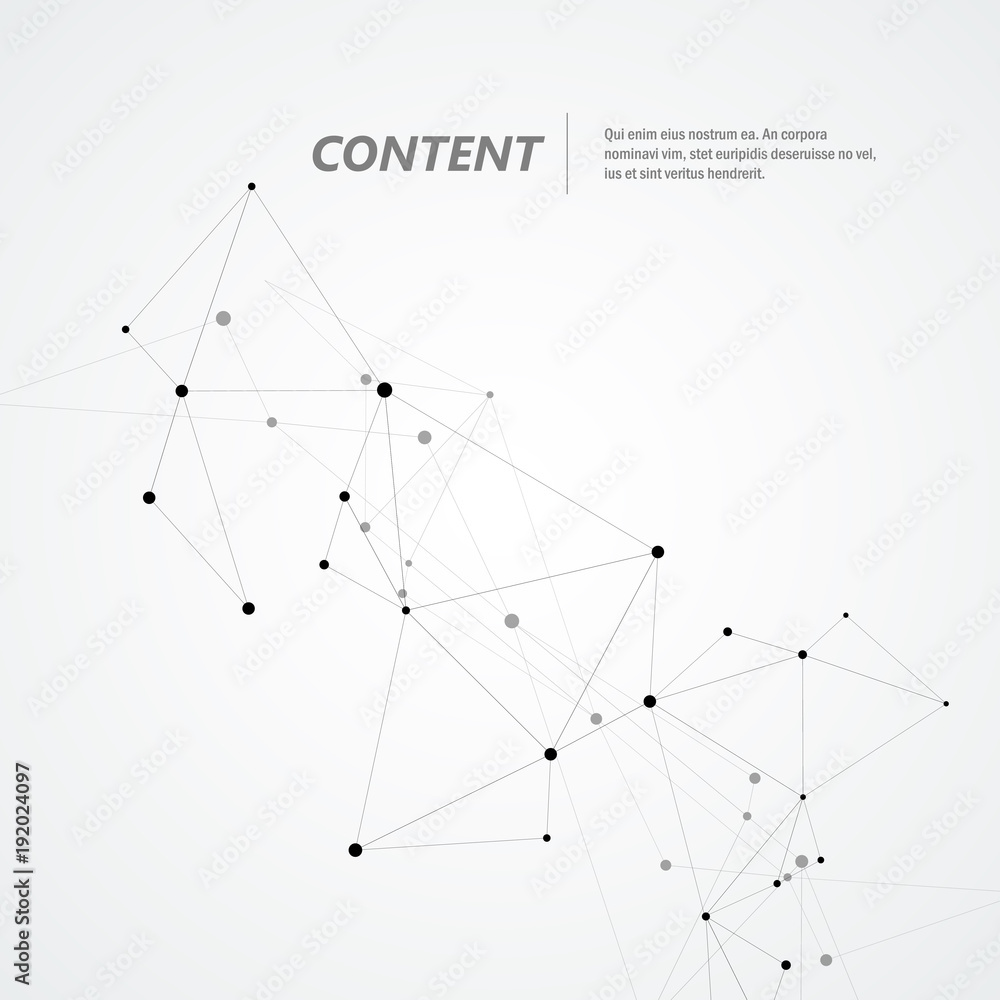 Poster geometric network abstract background with connected line and dots