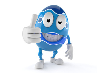 Easter egg character with thumbs up