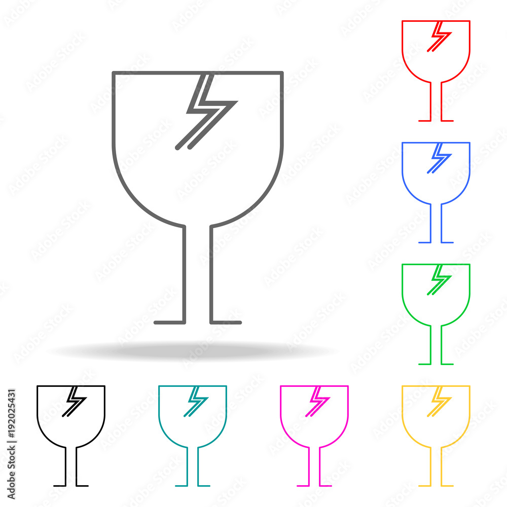 Poster broken glass colored icons. element of logistic multi colored icon for mobile concept and web apps. 