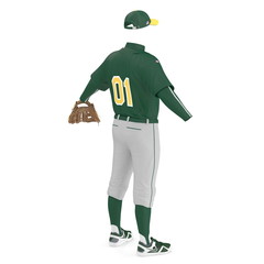 Baseball Clothes on white. 3D illustration