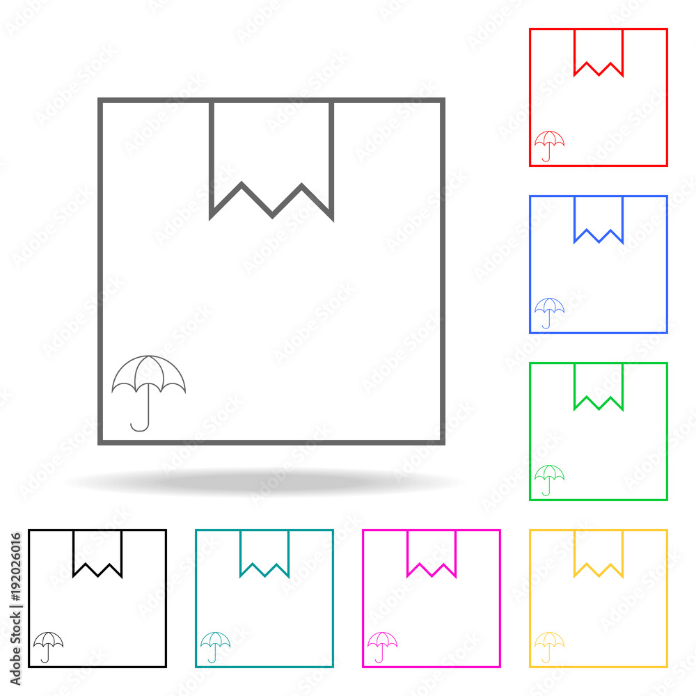 Poster box colored icons. element of logistic multi colored icon for mobile concept and web apps. thin line