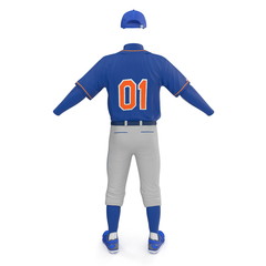 Baseball Clothes on white. 3D illustration