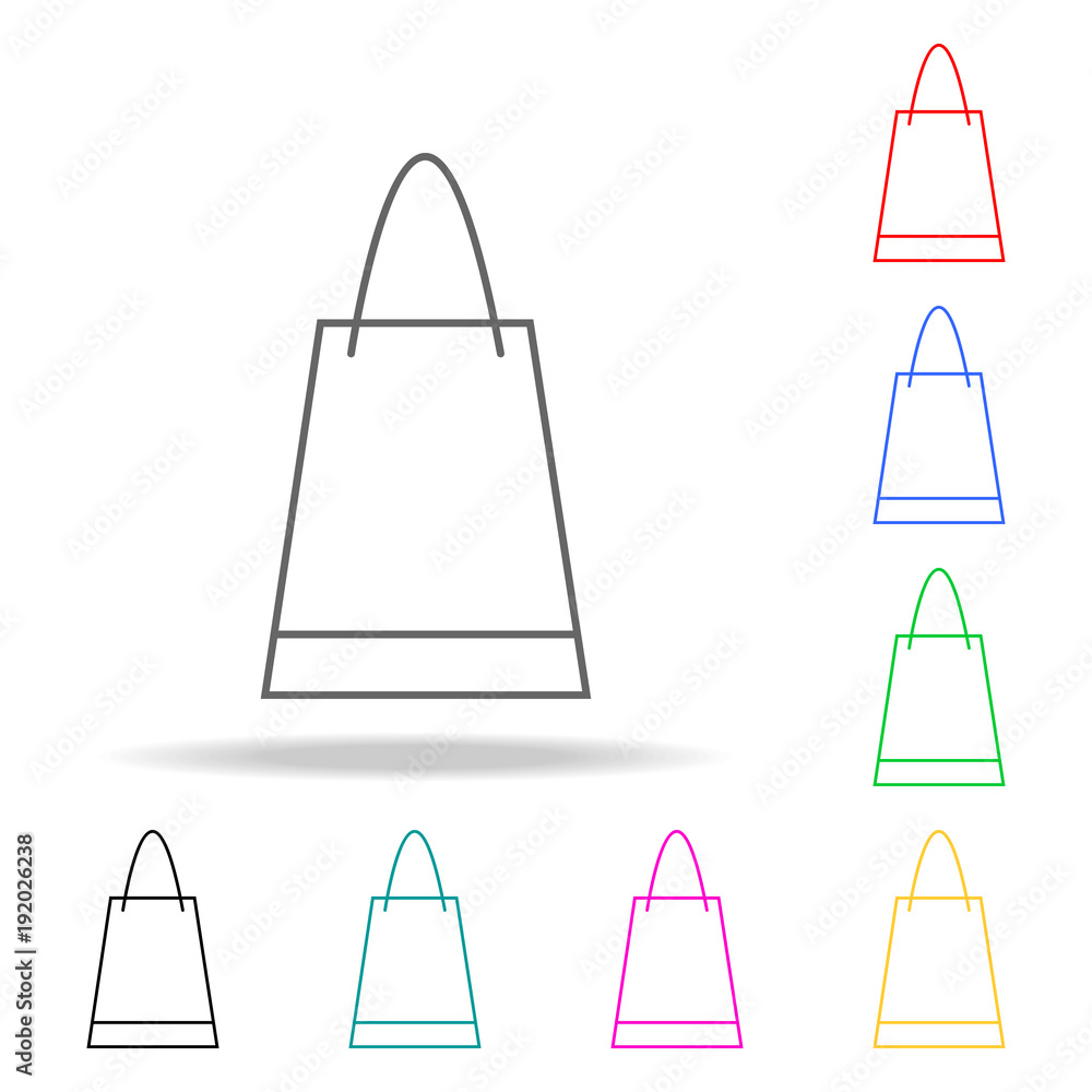 Poster shopping bag colored icons. element of logistic multi colored icon for mobile concept and web apps. 