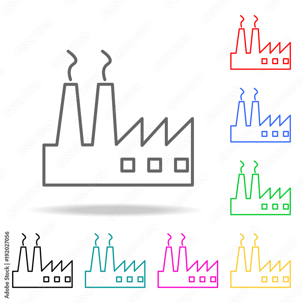 Poster factory colored icons. element of logistic multi colored icon for mobile concept and web apps. thin 