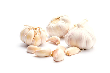 Garlic on a white background