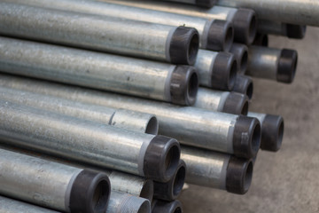 Cylindrical steel or metal pipes for industrial.