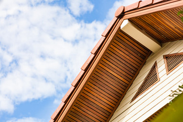 Wood Gable roof.