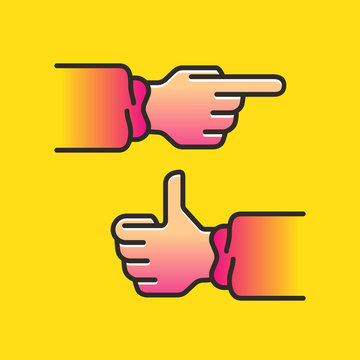 Stock Illustration Hand, hand points, like