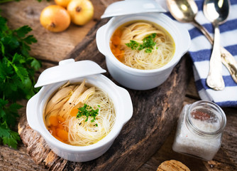 Chicken soup with noodles