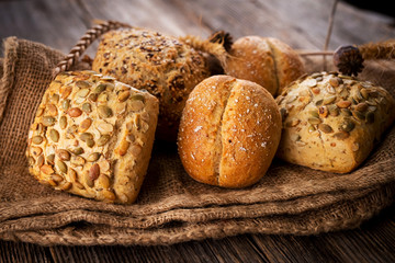 Various types of bread