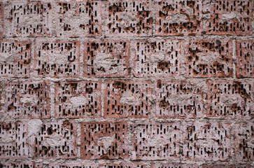 Industrial background, empty grunge urban warehouse brick wall on old factory