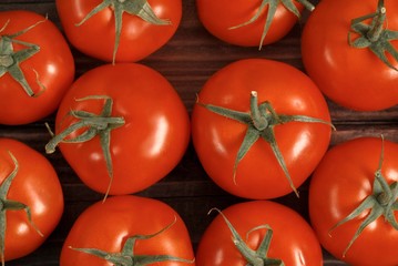 Tomatoes on a wood table