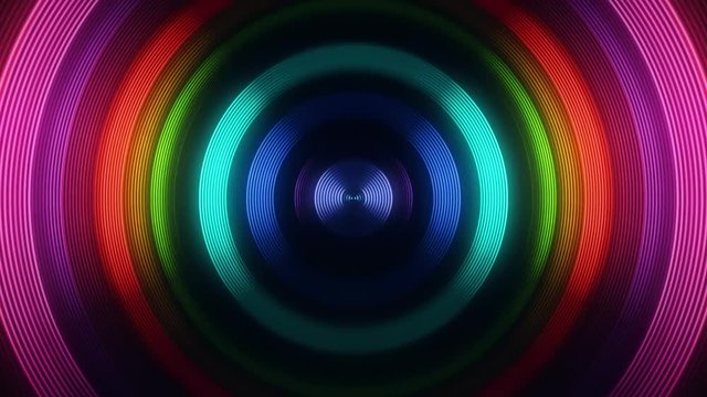Colofrul Round Circular Waves Tunnel VJ Loop Motion Background V2