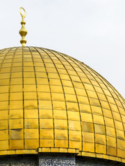 Fototapeta na wymiar Jerusalem, Israel - detail of the Dome of the Rock mosque on Temple Mount in Jerusalem, Israel