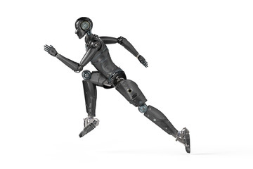 Fototapeta na wymiar robot jumping or running