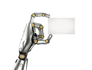 cyborg holding business card