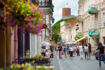 Narrow streets of the Old Town of Vilnius, one of the largest surviving medieval old towns in Northern Europe