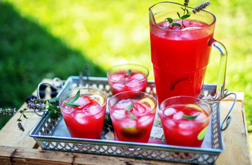Watermelon smoothies with mint