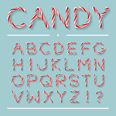 Candy Cane Font - Letters