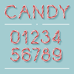Candy Cane Font - Numbers