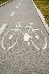 bicycle trail in city