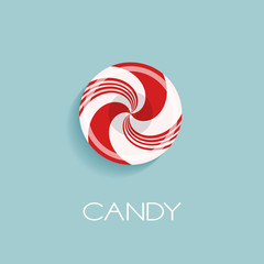 Bright poster with candy drop