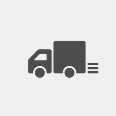 Shipping flat vector icon. Truck flat vector icon