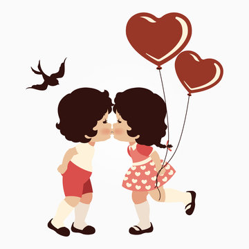 Clip art of two lovers & heart balloons which can be used for creating your own wallpapers, backgrounds, backdrop images, fabric patterns, clothing prints, labels, crafts & other projects