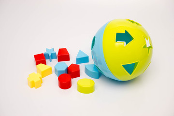 shape sorting ball on white background