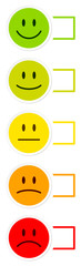 5 Smileys Color Boxes Vertical