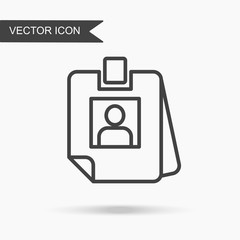 Modern and simple vector illustration Identification card icon. Flat image with thin lines for application, website, interface, business presentation, infographics on white isolated background