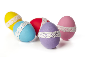 easter eggs isolated on white