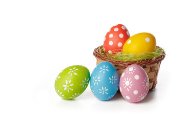 easter eggs isolated on white