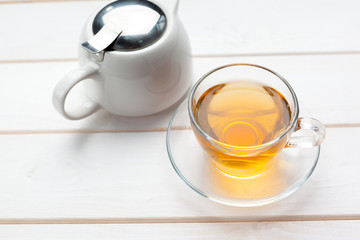 tea on the wooden table