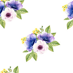 watercolor seamless pattern on the white background