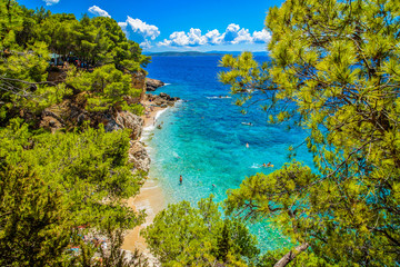 Beautiful landscape of Croatia, Croatia coast, sea and mountains. Panorama © hajdar