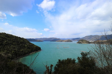 Naklejka premium Katakami bay in Okayama, Japan