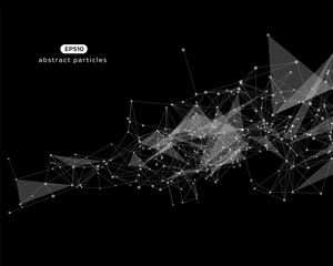 Vector background with abstract particles.