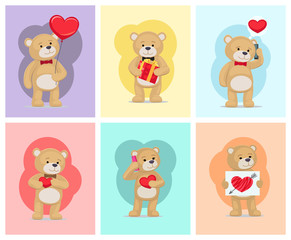 I Love You and Me Teddy Bears Vector