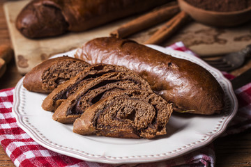 Delicious homemade chocolate loaf of bread