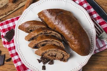 Delicious homemade chocolate loaf of bread