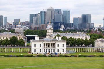 Obraz premium Widok na Greenwich w Londynie w Wielkiej Brytanii