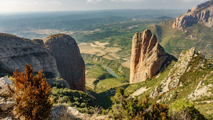 Fototapeta na wymiar Riglos Mallets top view in Aragon